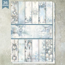 36 Sheets A5 (Blue Christmas) Clipping Thin Paper For Bullet Diary, Junk Magazine, Greeting Card Background