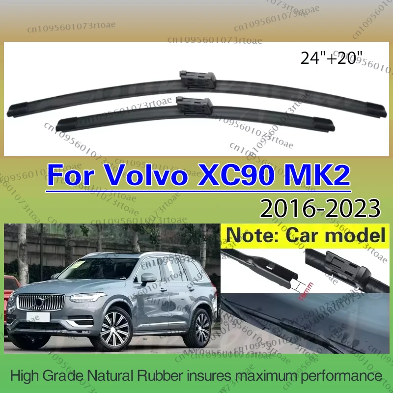 

Car Front Windshield Wipers For Volvo XC90 MK2 2016 - 2023 2022 Wiper Blade Rubber 24"+20" Car Windshield Windscreen Accessories