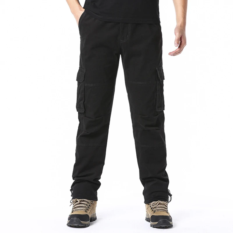 

Men's Cargo Pants Plus Size 5XL Spring Autumn Elastic Waist Multi Pockets Long Baggy Straight Pants Cotton Casual Trousers Male