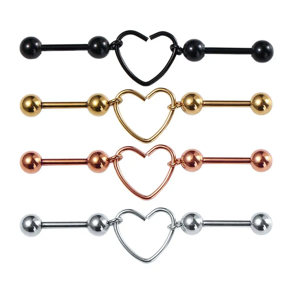 كل مباراة الفولاذ المقاوم للصدأ القوطية مزاجه الطرف الأذن العظام مسمار ثقب القلب القرط المرأة القرط الكورية نمط القرط #4