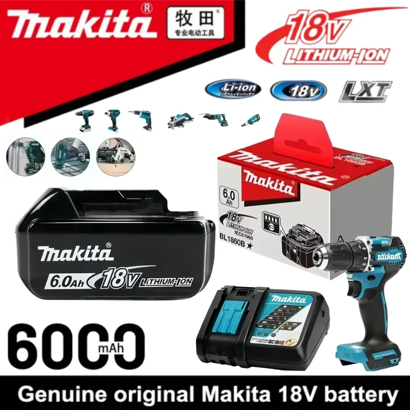 

Professional Heavy Duty Makita 18V 6.0Ah Li-Ion Battery Fit BL1860 Electric Drill Wrench Impact Driver Replacement Battery