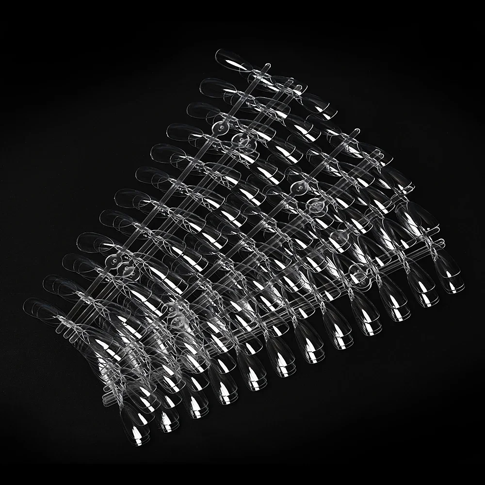 24 conseils * 10 pièces/sac faux amande Nail Art affichage acrylique Art décoration Gel vernis clair Nature étagère presse sur accessoire de manucure