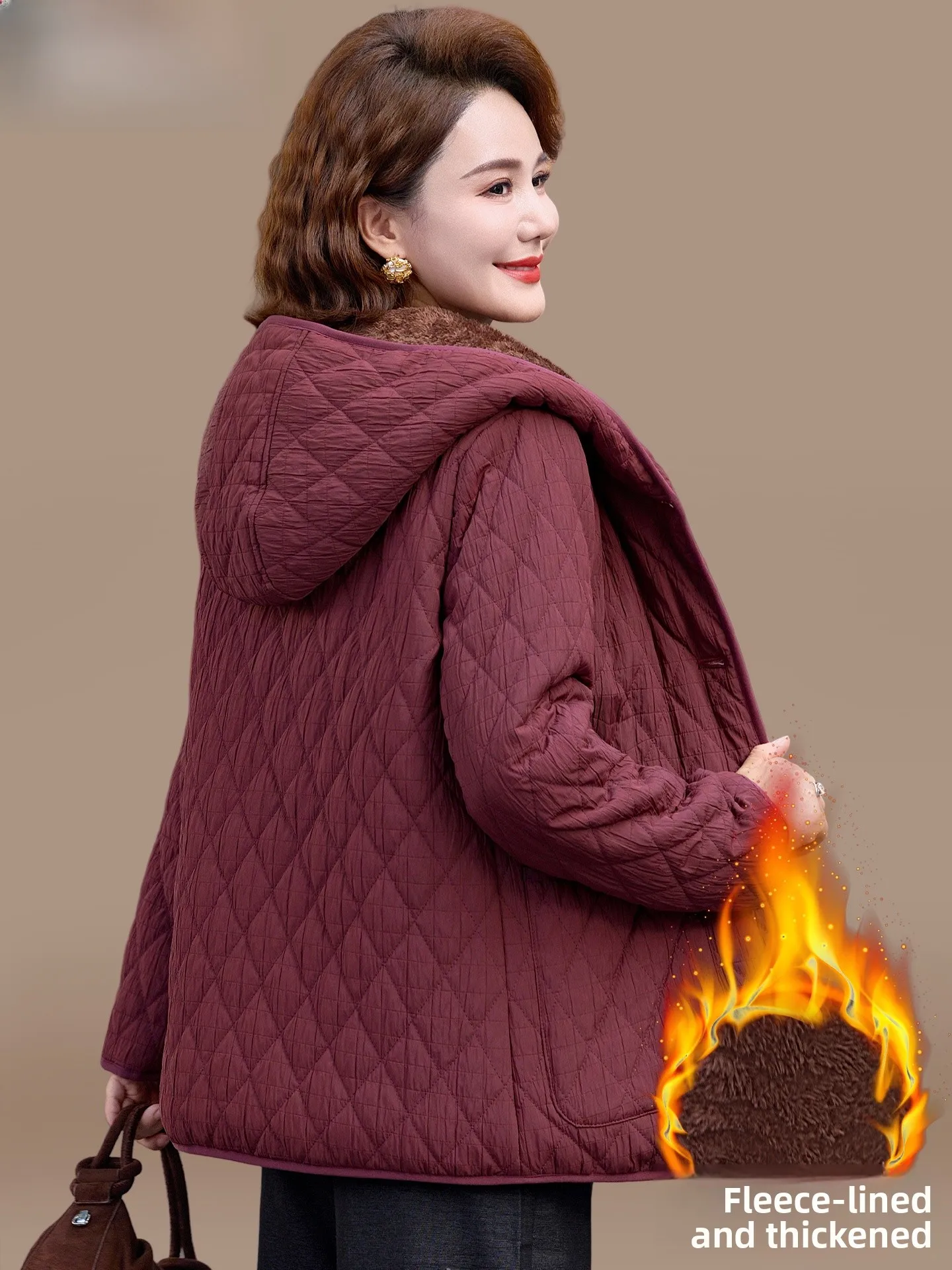 

Thiened down Cotton Jaet Women's Winter Clothes Warm Faionable Stand Version Non-Hooded Single-Breasted Pure Color