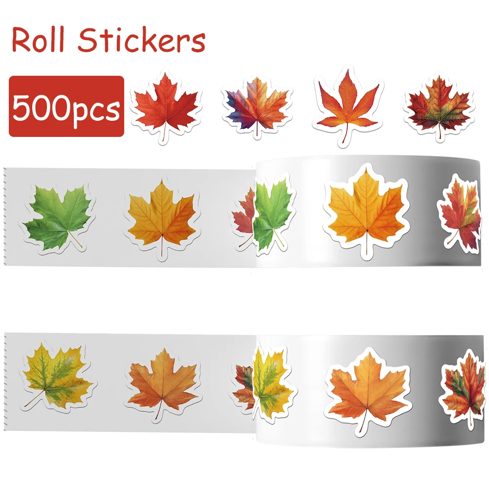 500pcs Maple Leaves Stickers Decals For Phone Laptop Scrapbook Luggage Guitar DIY Aesthetic Waterproof Stickers Creative Gifts