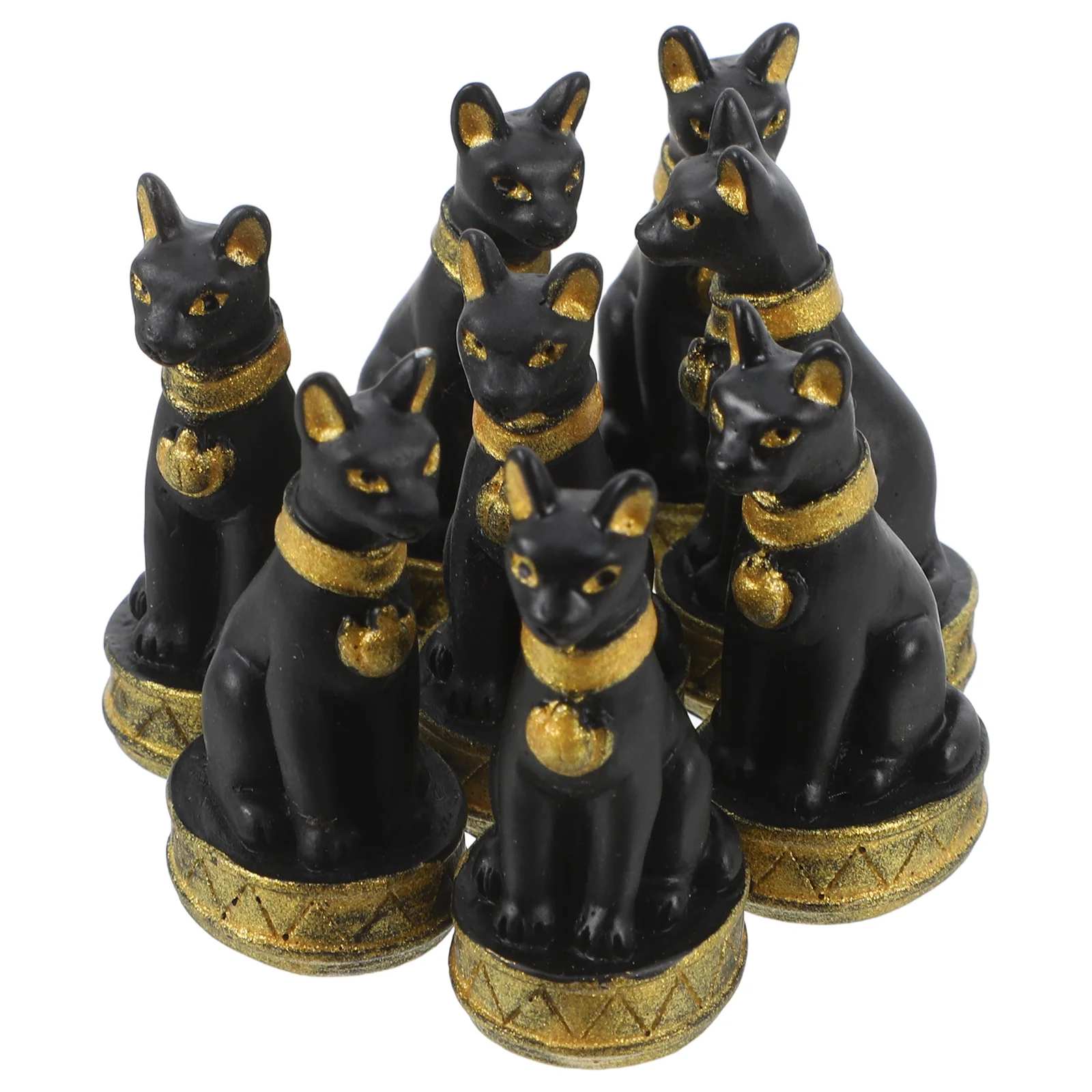 8 Pcs Micro Landscape Statue Mini Figurines Cat Statues Cats Resin Ornaments Egyptian Miniature