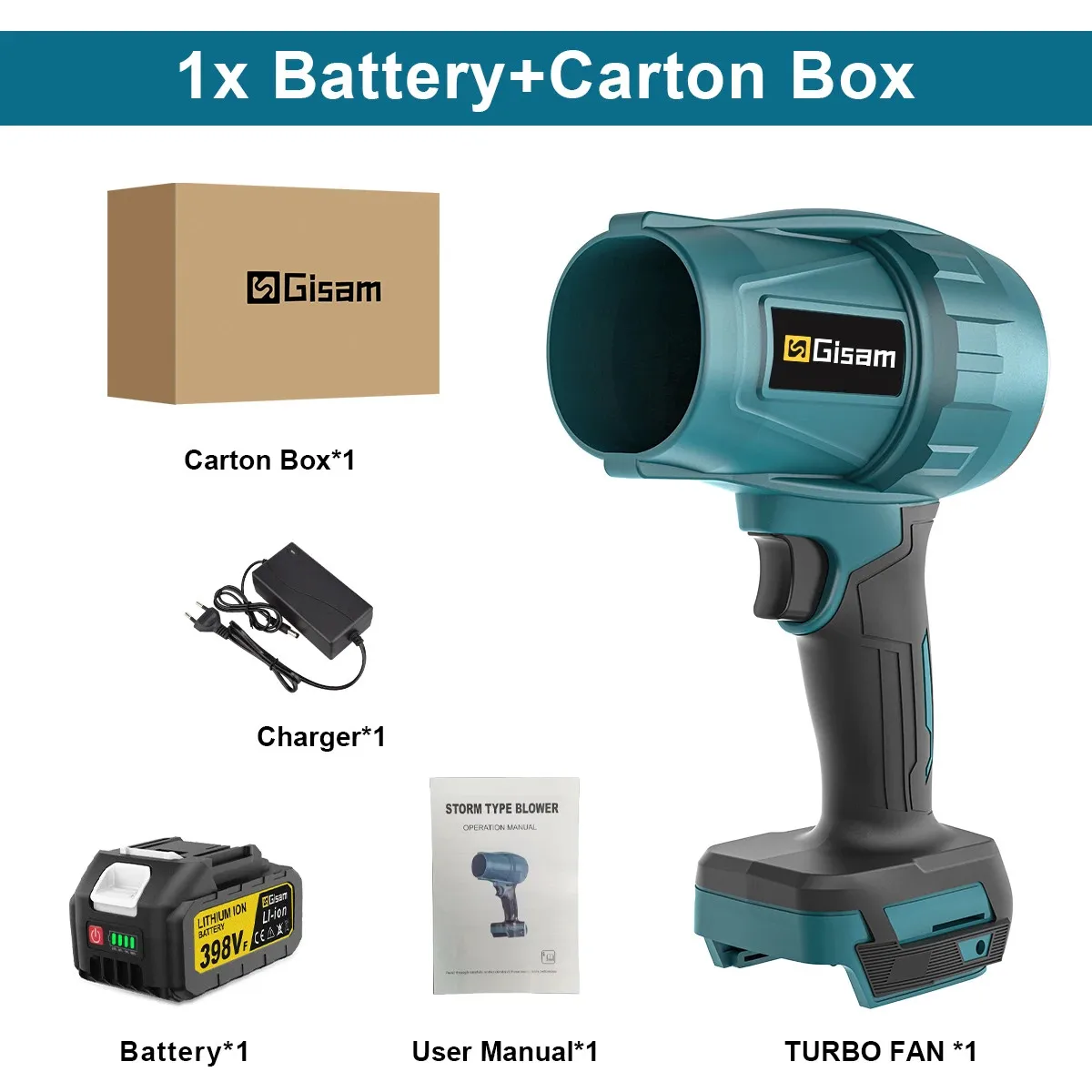 Góm 200 M/S Borstelloze Turbo Jet Fan 1500 W Draadloze Elektrische Luchtblazer Gewelddadige Handheld Power Tool voor Makita 18 V Batterij Pin