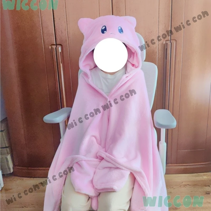 NEEDY GIRL OVERDOSE Streamer Overload KAngel P-chan Doujin Kawaii Cozy Blanket Pink Cat Cape Hooded Soft Plush Blanket Jirai kei