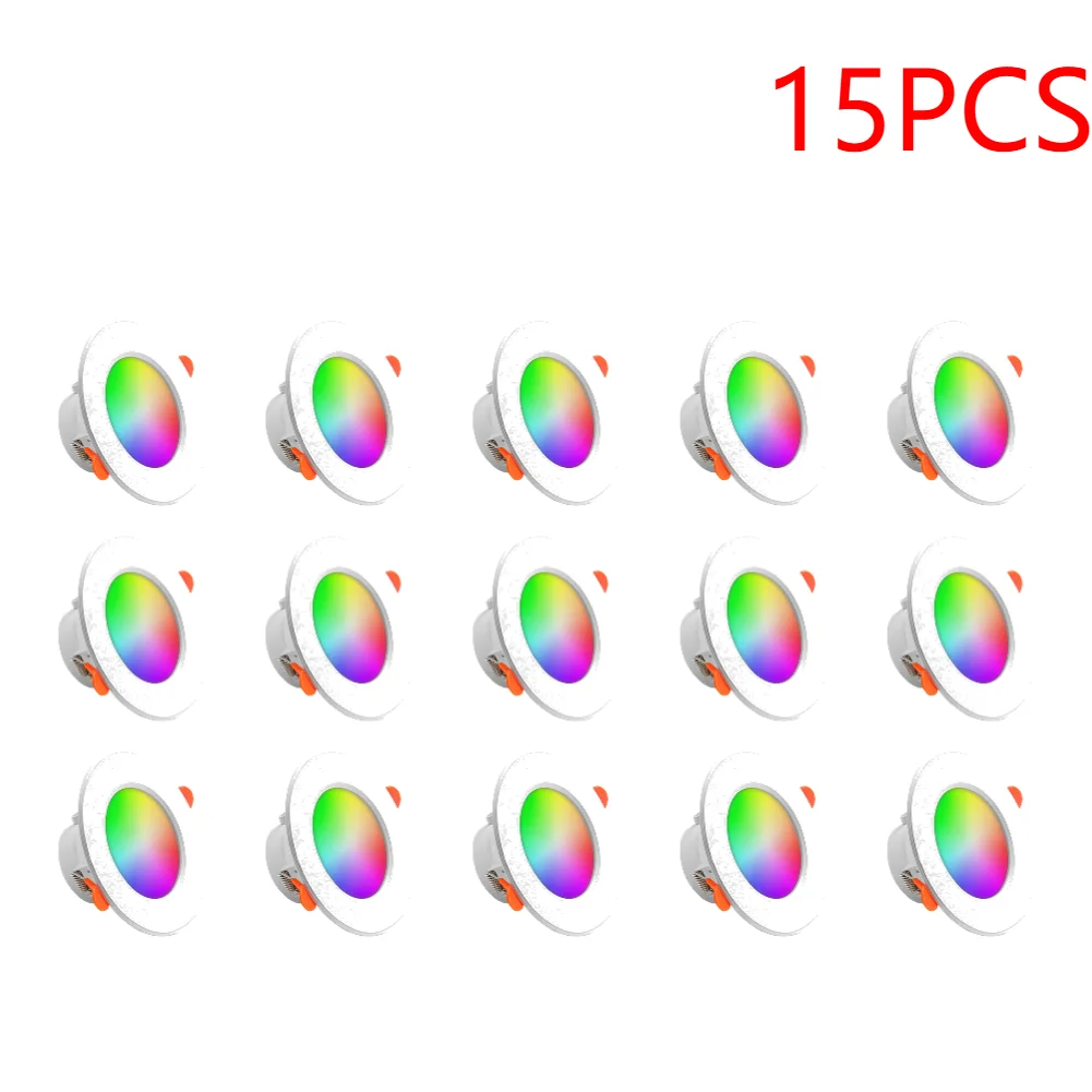 1-10 Stuks Rgb Led Downlight 10W Tuya Bluetooth Slimme Plafondlamp Gb + Cw + Ww Dimbare Spotlight Voice Control Voor Google Alexa Home