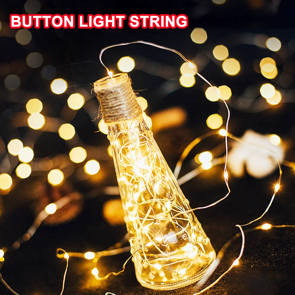 6pcs LED Fairy Light Mini Christmas Light Copper Wire String Light Waterproof CR2032 Battery for Wedding Xmas Garland Party