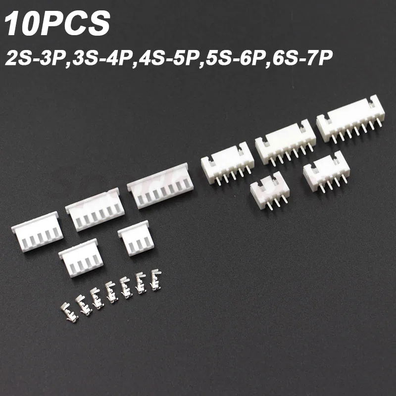 10PCS Spark Male Female Balance Charging Terminal Connector XH2.5 2.5MM (2S-3P,3S-4P,4S-5P,5S-6P,6S-7P) for Lipo Battery Charger