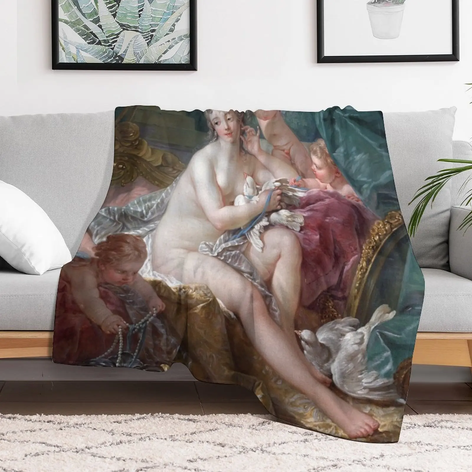 The Toilette of Venus by Fran?ois Boucher Throw Blanket Blankets For Bed Fashion Sofas Thermal Blankets