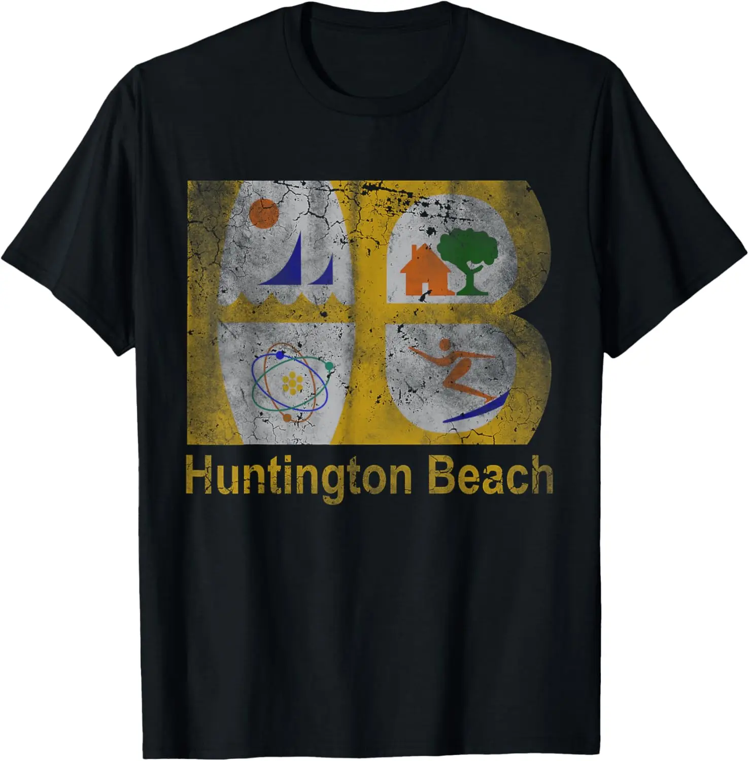 Huntington Beach Flag California Home Love Family Vacation T-Shirt