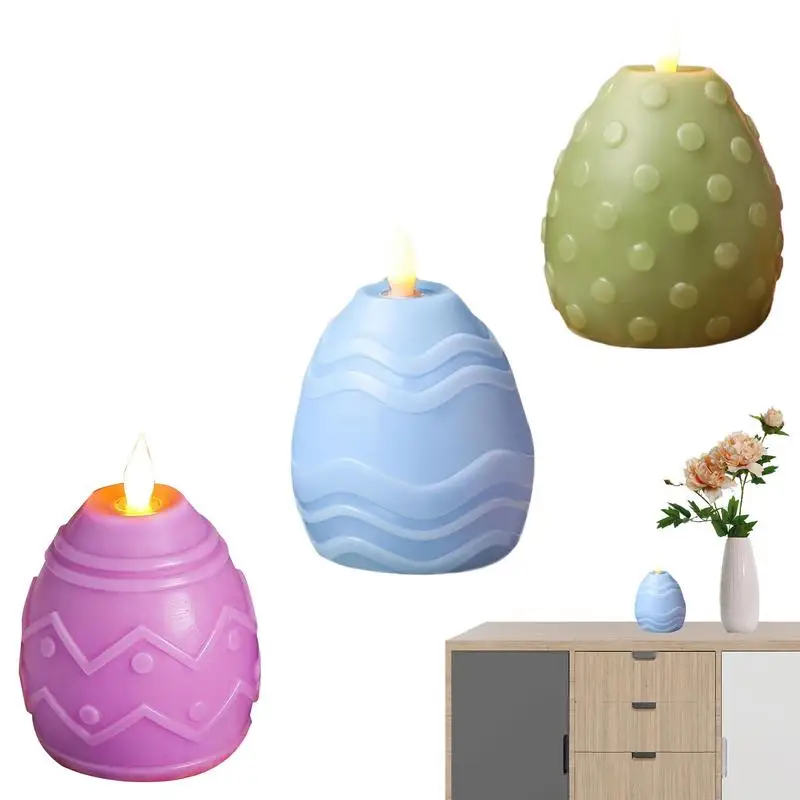 Velas parpadeantes sin llama de Pascua, decoración de primavera, velas con batería, velas sin llama, 3 velas falsas, velas LED con pilas