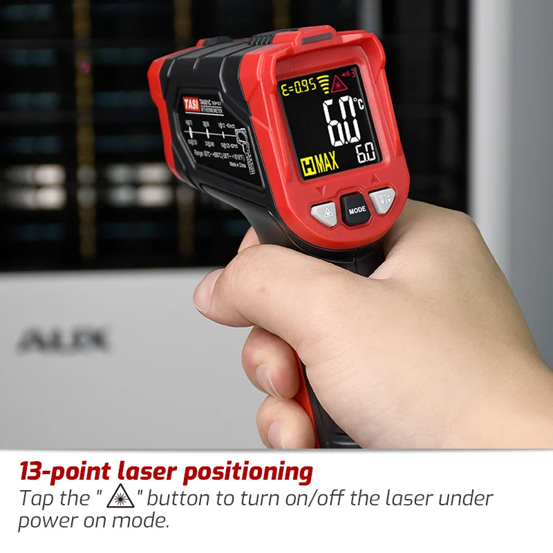 Imagem -03 - Tasi Ta601a Ta601b Ta601c Digital Termômetro Infravermelho Laser Posicionamento Medidor de Temperatura Lcdlight Alarme Não-contato Termometro