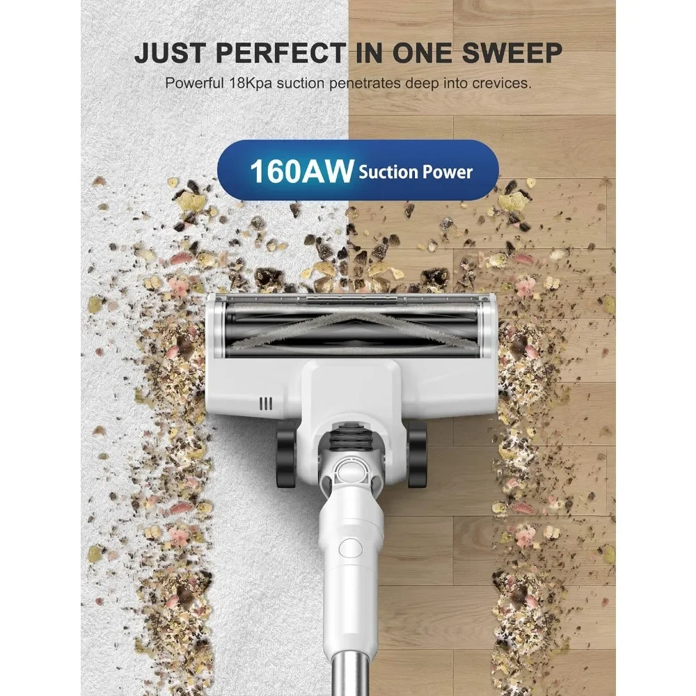 Cordless Vacuum Cleaner,Stick & Handheld Vacuum,Lightweight,LED Display,Handheld Vac for Hardwood Floor Carpet Pet Hair Vacuum