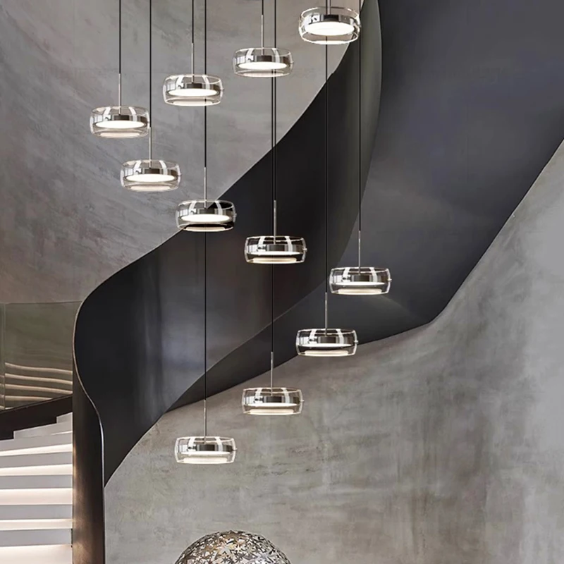 

Nordic Home Decor Smoked Glass Pendant Light for StaircaseCorridor Ceiling Lamp Interior Lighting Hanging Light Luminaires