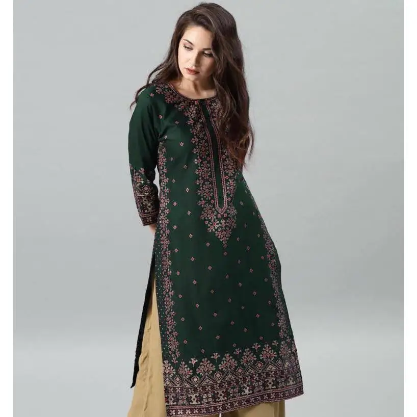 Women Kurt Casual Dress Long Sleeve Straight Casual Ethnic Flower Mandarin O-Neck Round Regular Size 3D Design Suitable.