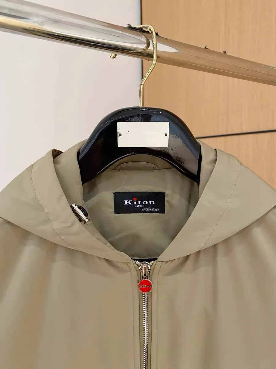 

Kiton hooded windproof light trench coat jacket