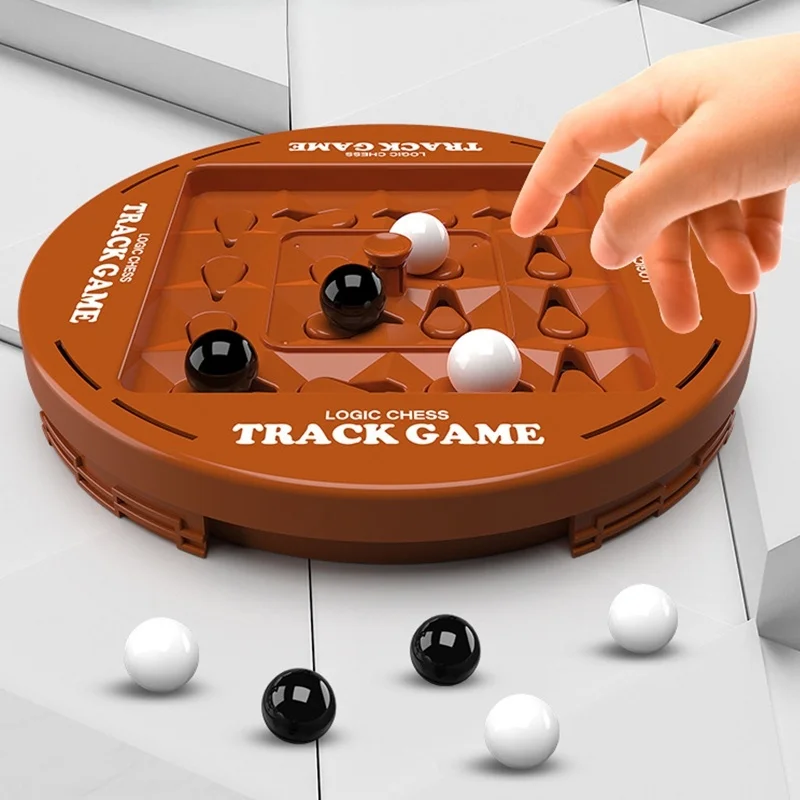 Track Logic Chess Board Game Toys Pair Battle Black White Chess Thinking Training Educational Strategy Games Toy Gifts for Kids
