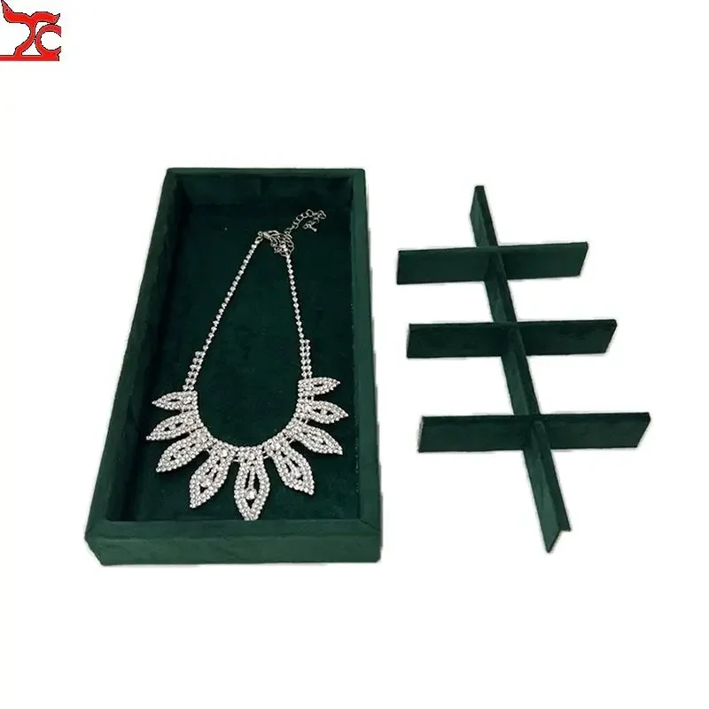 Velvet Jewelry Box Organizer Ring Stud Slot Bar Tray Chain Earring Cufflink Holder Accessorie Bague Bijoux Jewelry Display Box
