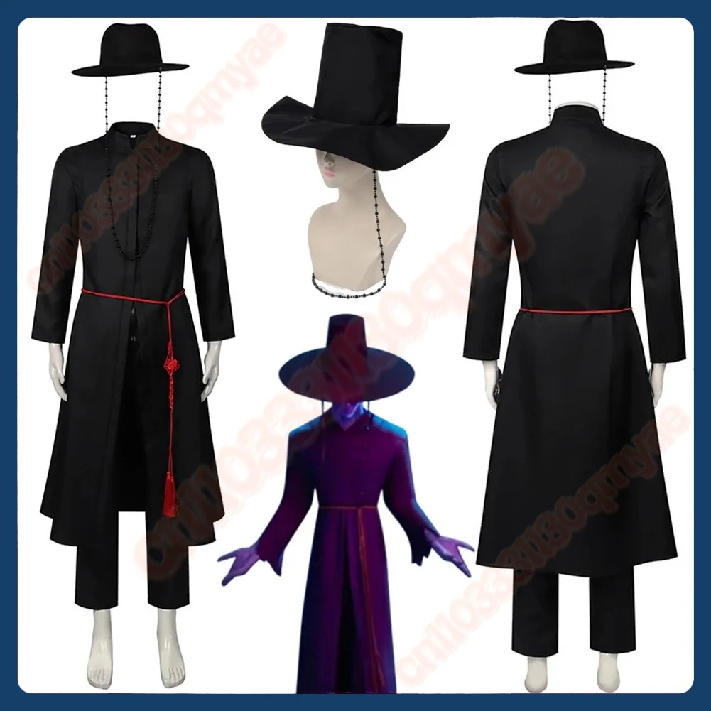 

2025 Cartoon Demon Hunter of KPop Saja Boys Cosplay Fantasy Black Hat Suits Clothing Movie Costume Disguise Adult Men Outfits