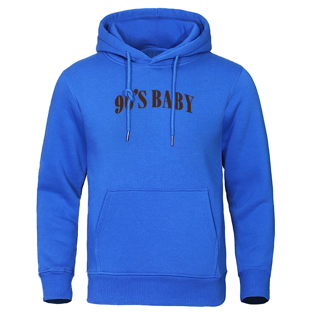 90'S Baby Letter Printing Hoodie For Mens Japan Anime Crewneck Streetwear Loose Fitness Sweatshirt Autumn Pocket Man Hoodies