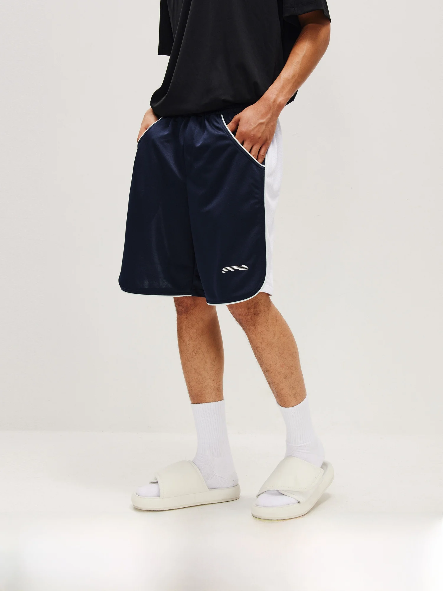 

FPA Color Blo Baskeall orts Loose Fit Lightweight Spor Casual Summer Trousers Five-Point Pants Youthful Vitali Sle