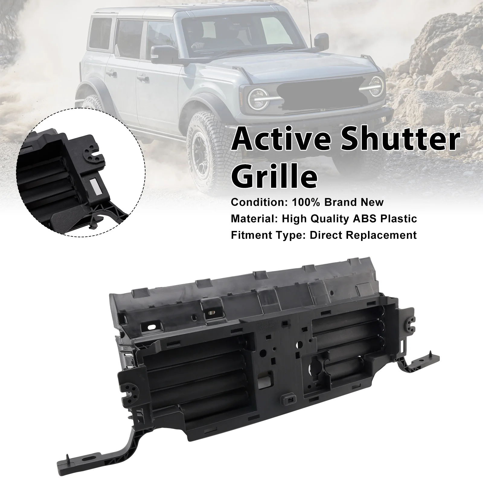 

Artudatech Lower Active Grill Shutter Fit for Ford Bronco 2.3L 2.7L 2021-2022 W/ Motor Car Accessories