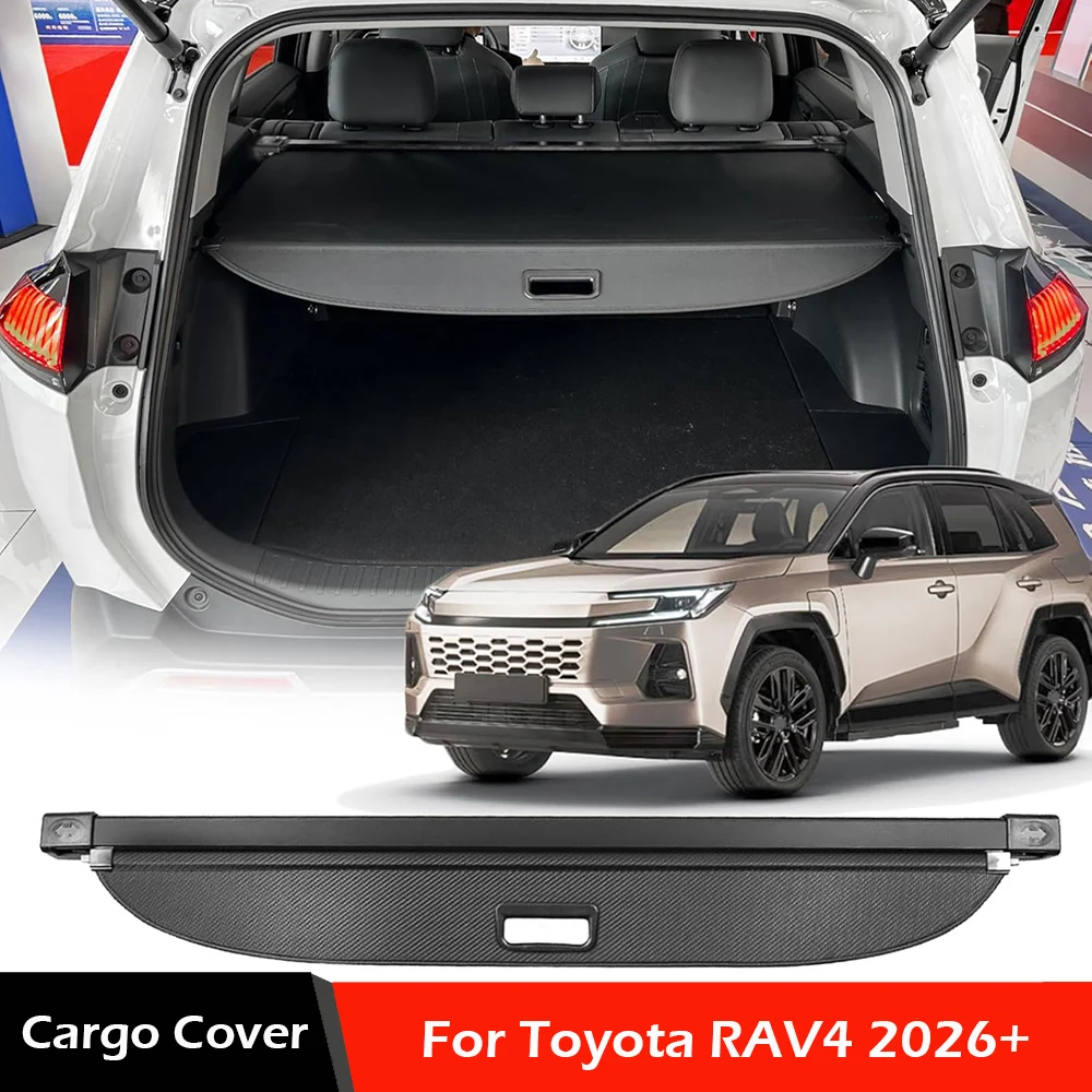 

Защитная шторка-багажник для нового Toyota RAV4 2026: крышка багажного отсека, защита от посторонних глаз, аксессуары для заднего багажника
