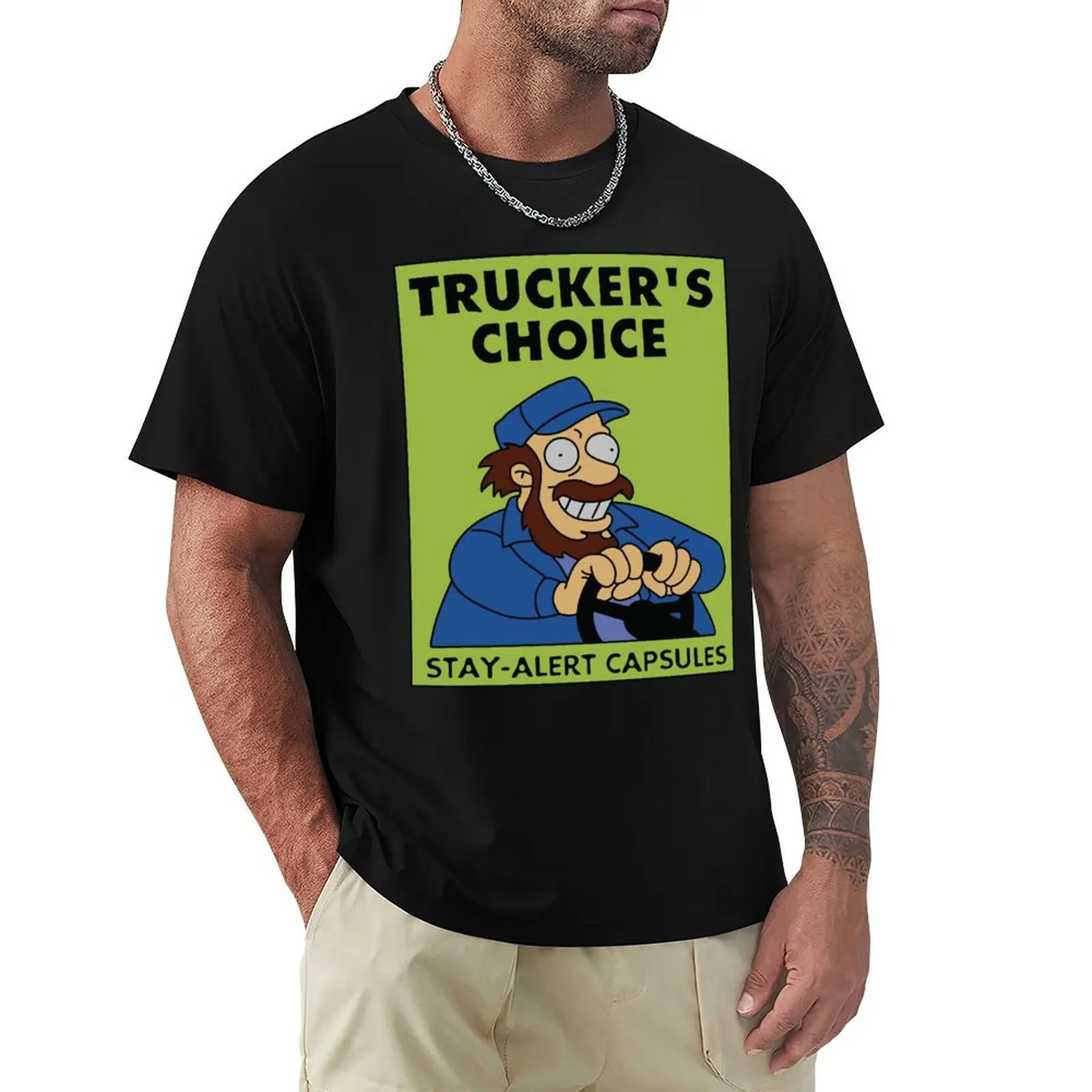 Trucker's Choice Stay-Alert Capsules T-Shirt Novelty Print Casual Tee Shirt