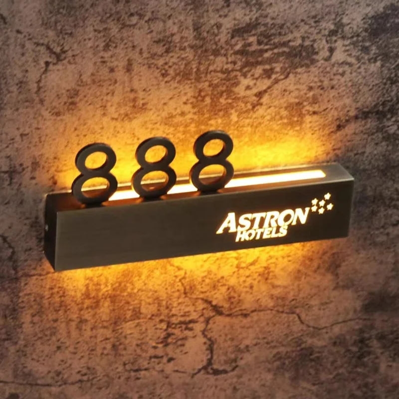 Free Design Illumination Door Room Number Electronic Doorplate Apartment Numbers Sign Led Hotel Sign