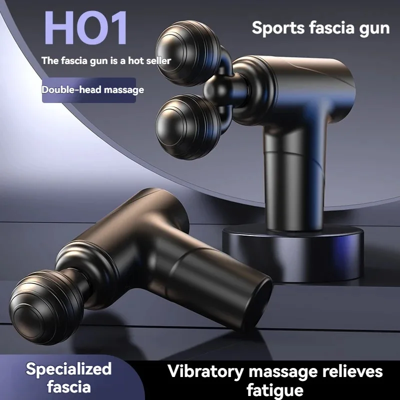 

Double headed fascia gun, high-power massage gun to relax muscles, essential for office workers to relieve fatigue fascia gun