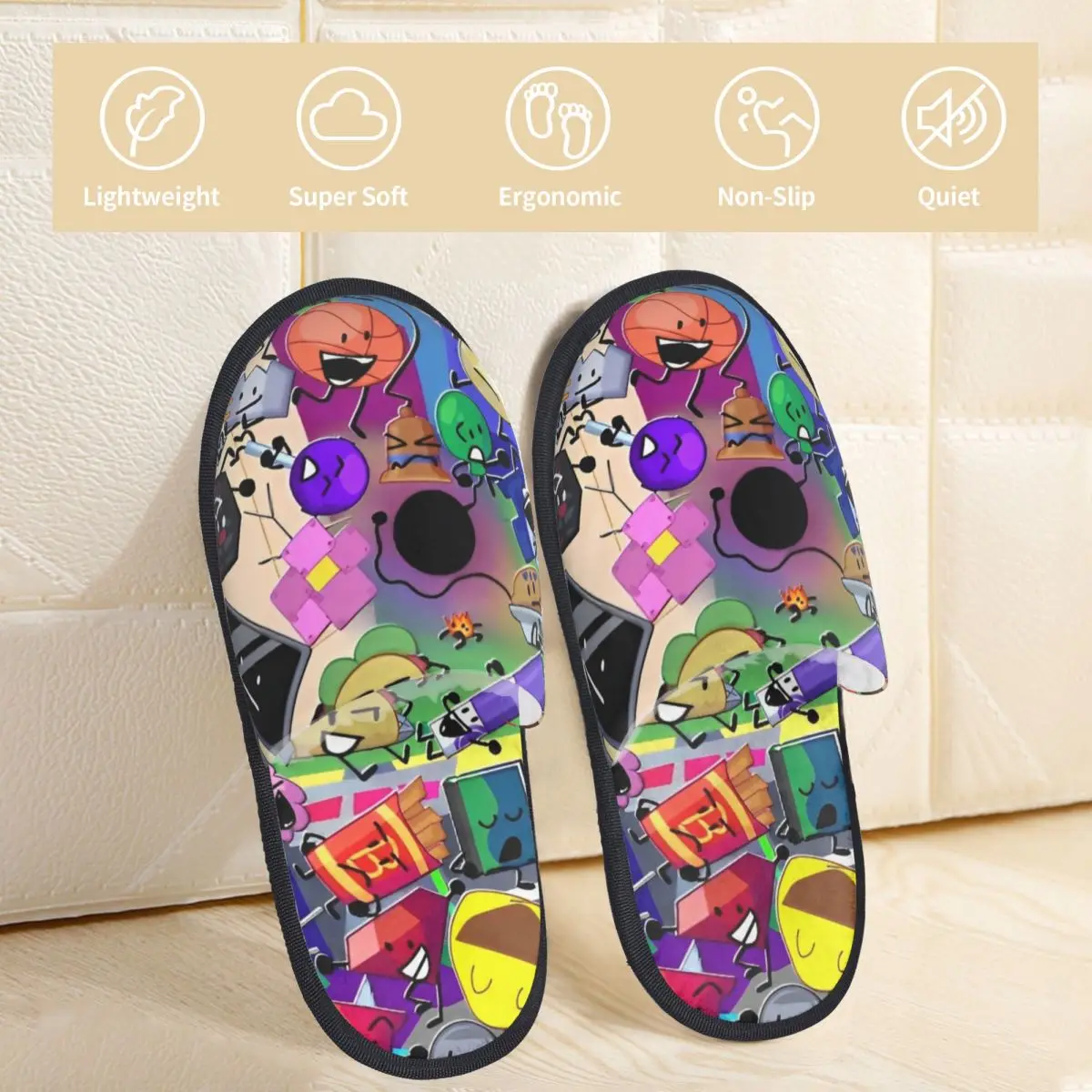 Winter Furry Slippers Battle For Dream Island Accessories Household Fur Slippers Slides Bedroom Soft Anti Slip Slides