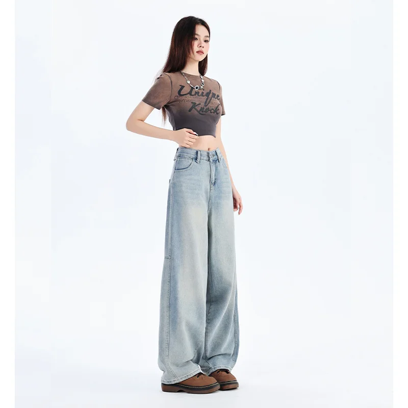 Y2K Women's Pants Baggy Jeans Girls Classic Style Denim Trendy Woman Clothing Women High Shot Pants Oversized Sweatpants New