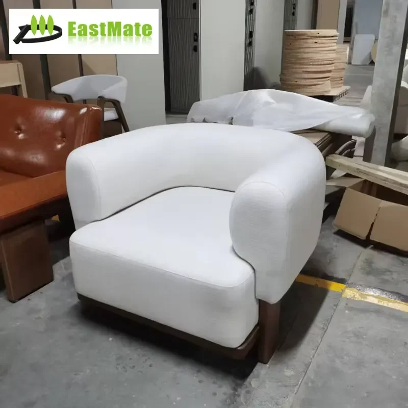 for Hotel Movable Furniture Lounge Chair Custom Guest Room Dining Apartment Modern Minimalist Fabric Solid Wood Durable
