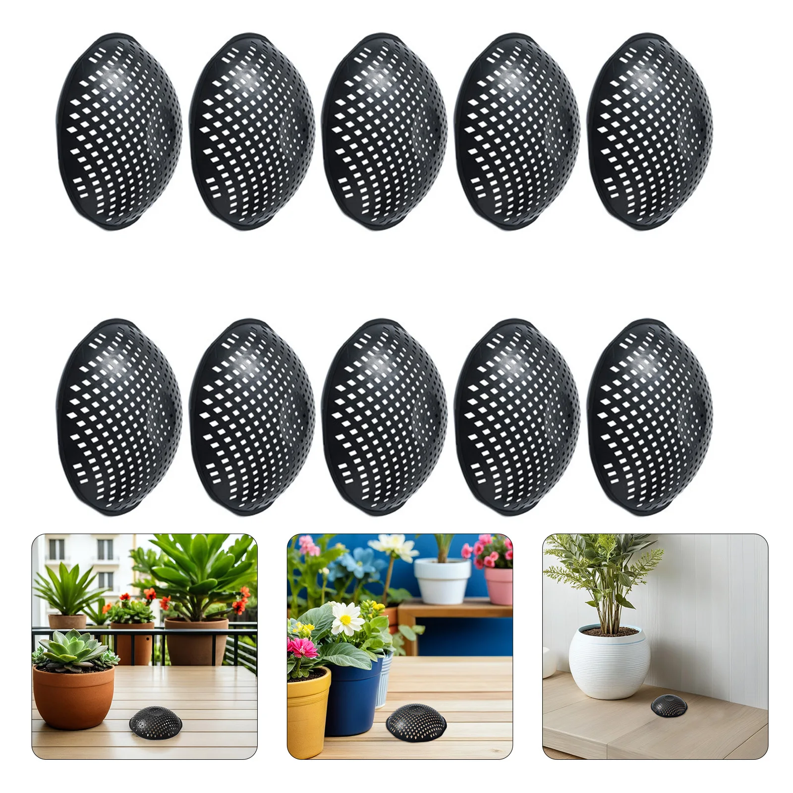 

10Pcs Flowerpot Bottom Mesh Pads Plastic Pot Hole Screen Planter Base Mats for Bonsai Succulent Garden Planting
