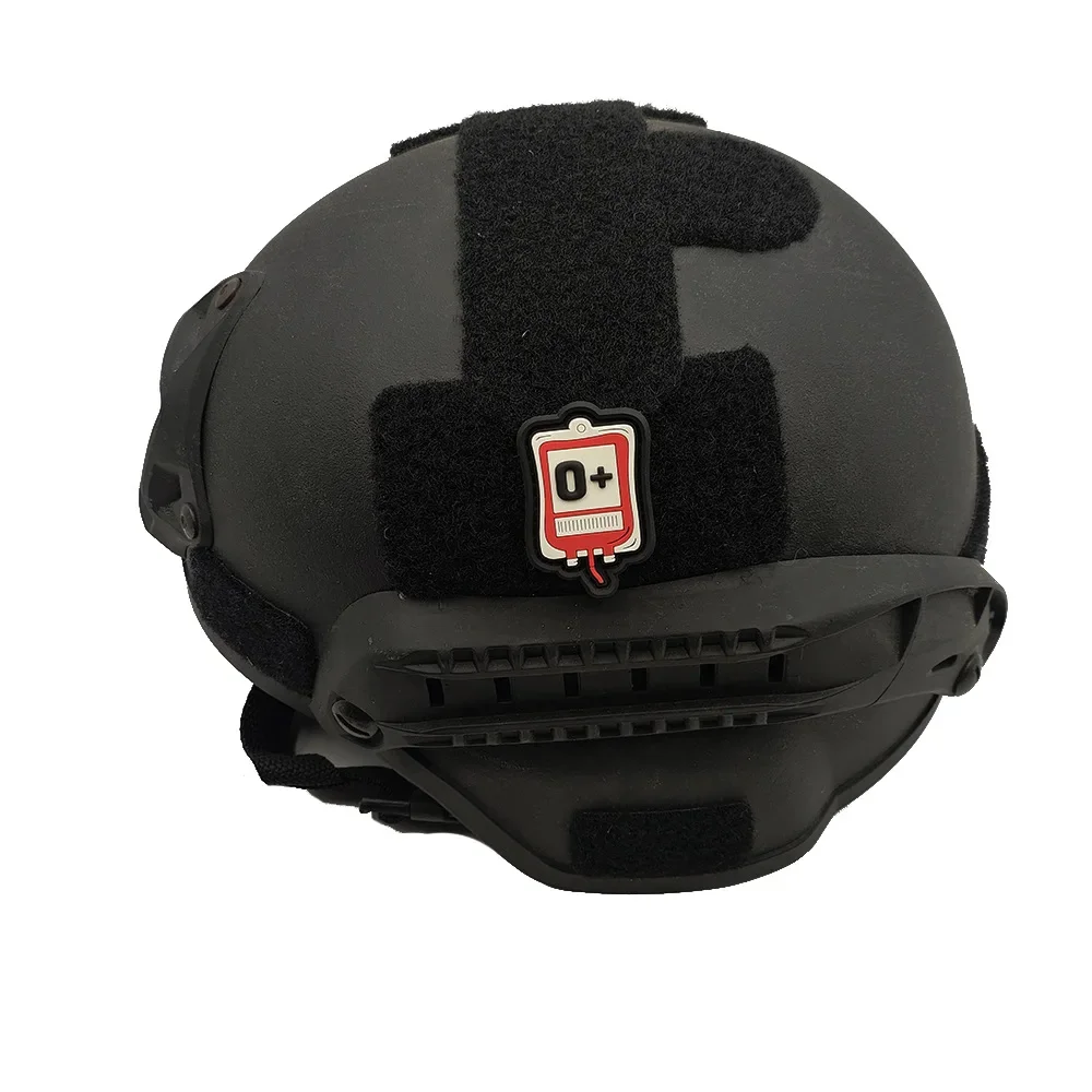 Blood Bag PVC Rubber Blood Type Patch A+ B+ AB+ O+ POS Positive Tactical Badge With Hook Loop For Uniform Helmet Vest Backpack