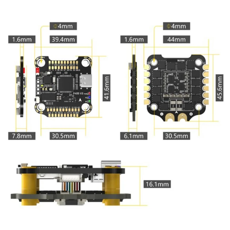 Для SB-F4V3-50-STACK Feta Поддержка 8-контактного двигателя емкостью 1000 мкФ Высокочастотный конденсаторный модуль с низким сопротивлением-A07G