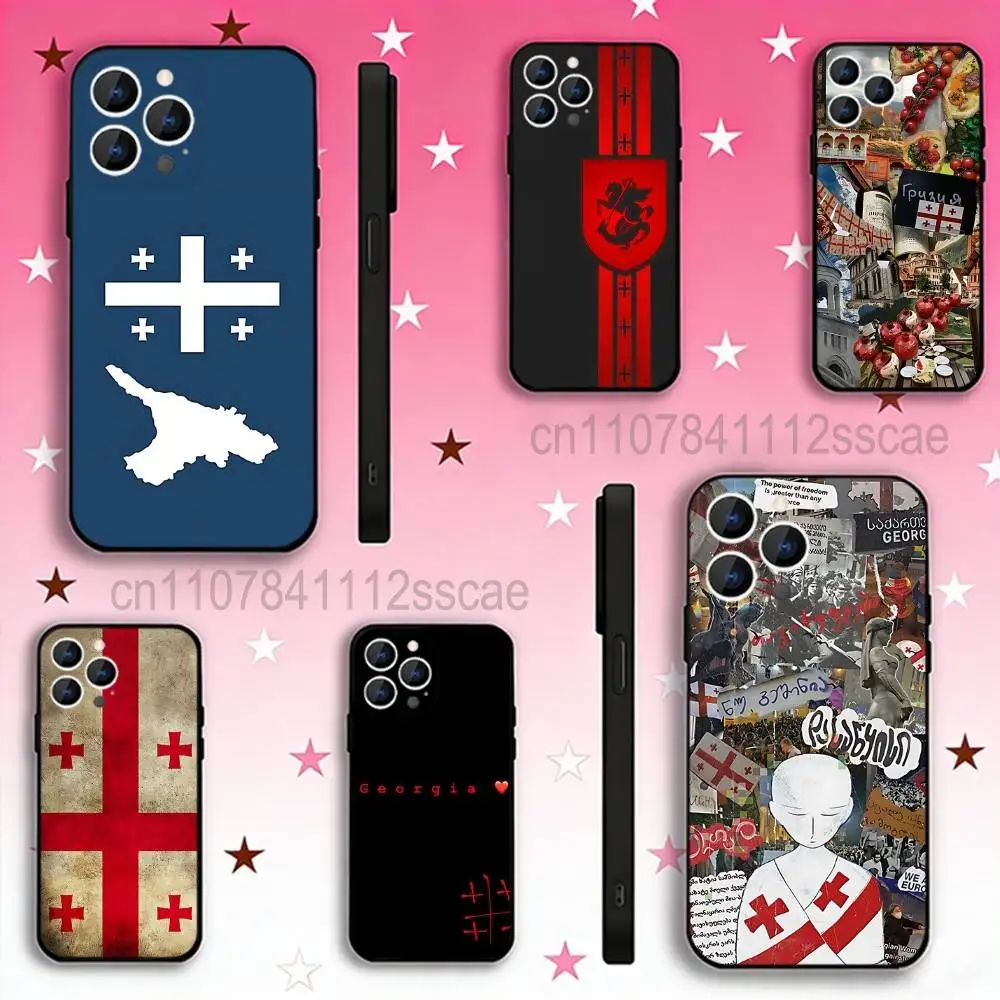 

Vintage Georgia F-flag art For iPhone 12,16,13,14,15,17,11,Pro,Max,Plus,E,Air,Mini TPU Soft to Skin-friendly phone case