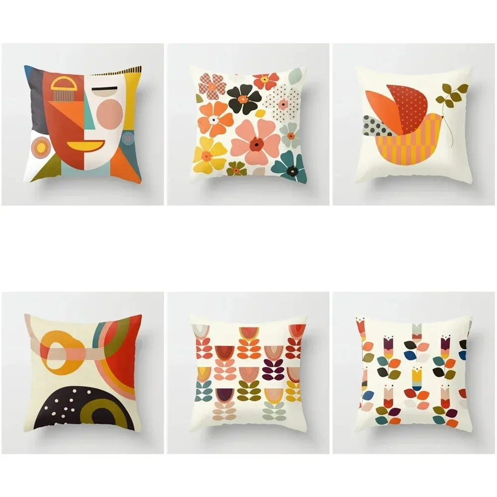 Nordic Living Room Abstract Yellow Home Decoration Sofa Pillowcase Cushion Cover