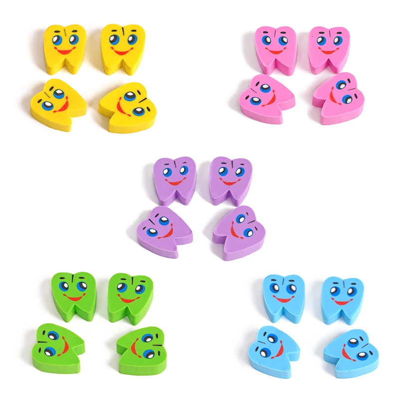 10pcs Cute Tooth Shape Molar Shaped Rubber Erasers Dentist Gift Dental Clinic Rubber Suitable for Children And Students