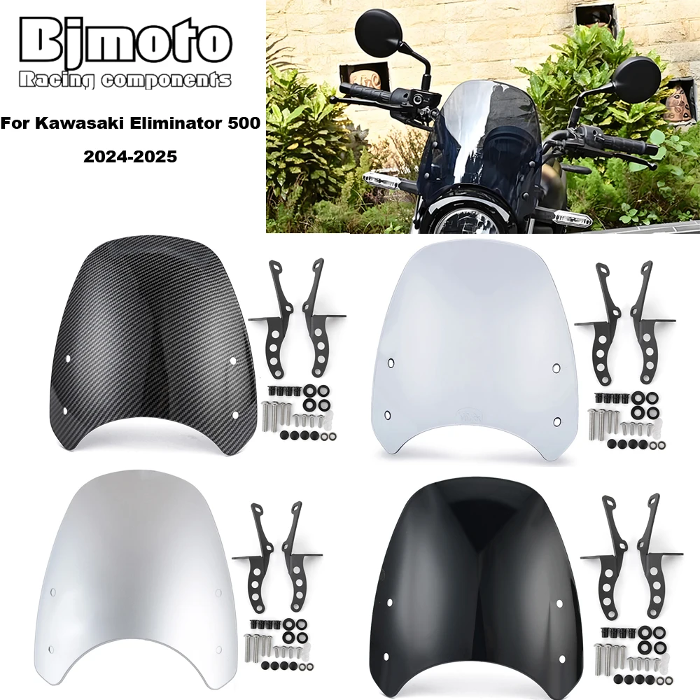 Motorcycle Windshield For Kawasaki Eliminator 500 Eliminator500  2024-2025 Windscreen Wind Deflector Shield