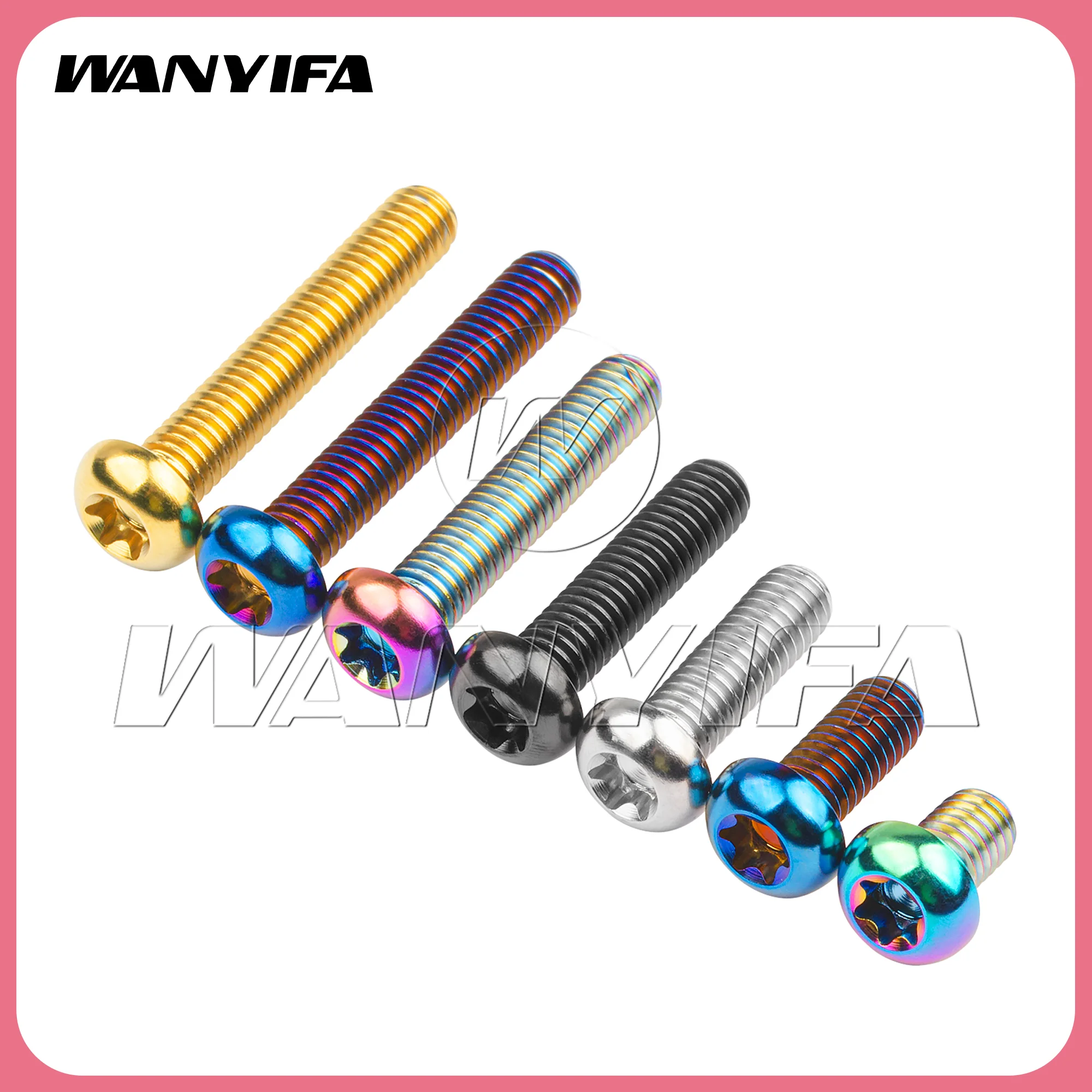 Wanyifa  Titanium Bolt M6x10/15/20/25/30/35mm Button Torx T30 Head Screws for Road Bike Motorcycle Car