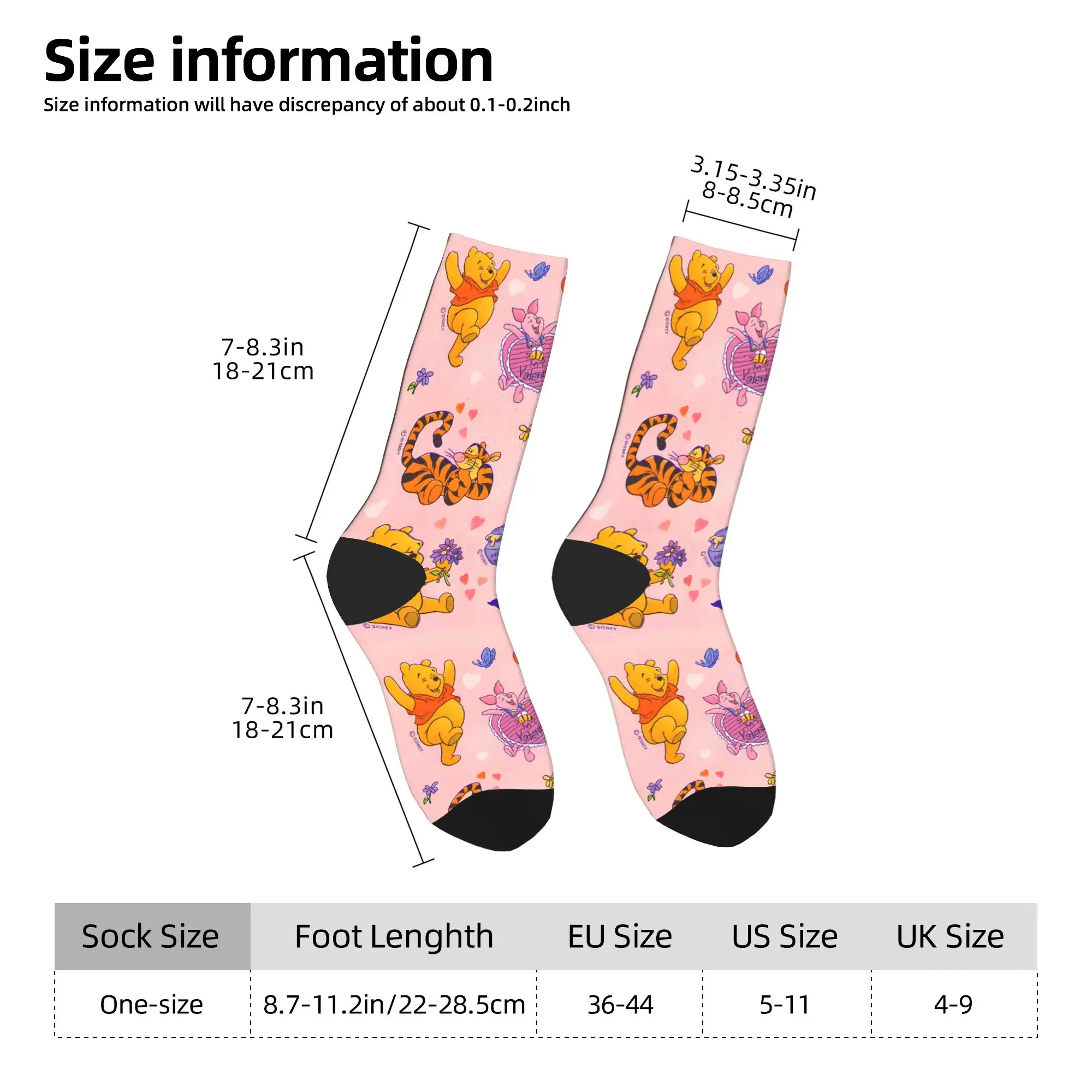 للجنسين الجوارب Winnies the Poohs & Friends جوارب عدم الانزلاق لينة تنفس الجوارب الشتاء Harajuku مطبوعة الجري جوارب رياضية