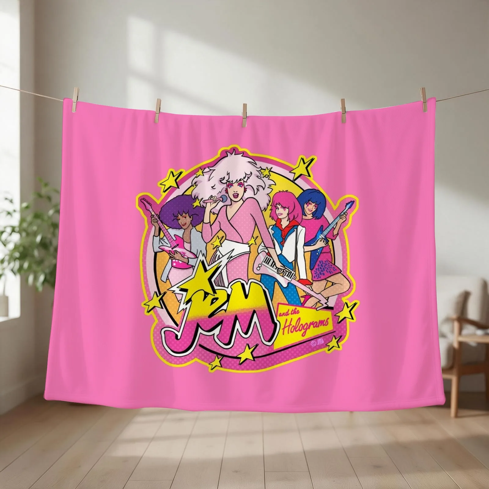 80S Jem and the Holograms HIGH QUALITY Throw Blanket Cute Plaid Comforter Sleeping Bag blankets and throws Blankets