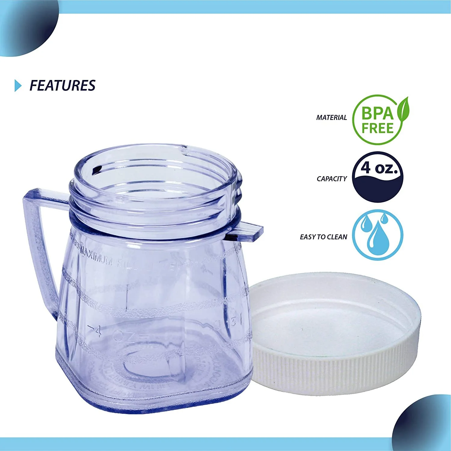 1 Pack Replacement Parts for Oster Izer Most Blender Accessories Compatible with 1 Cup Of Mini Plastic Jar