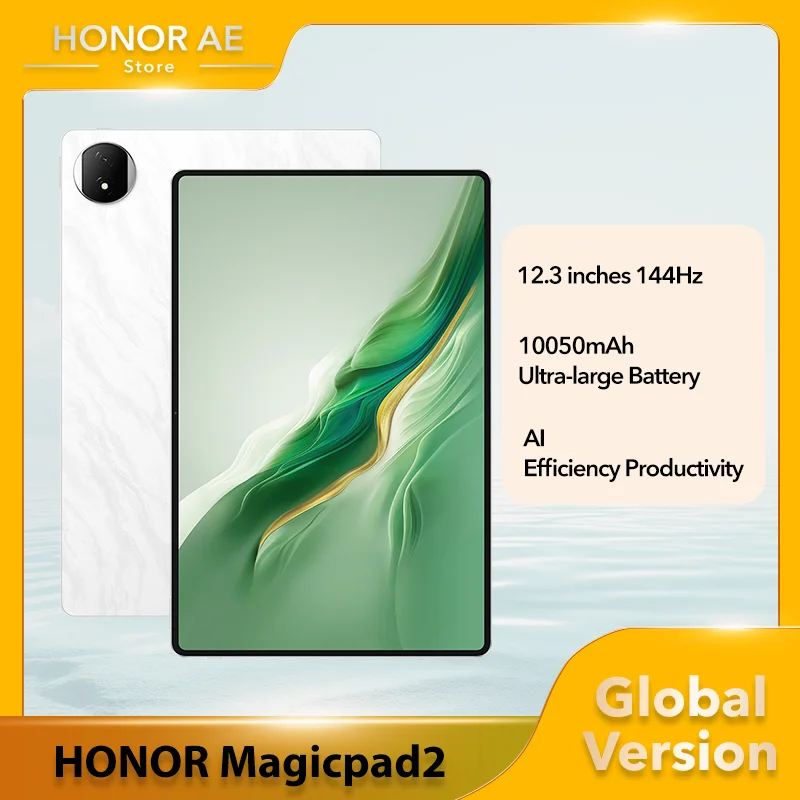 HONOR Magicpad2 OLED 아이 컴포트 디스플레이, 글로벌 버전 AI 태블릿, 스냅드래곤 8s Gen 3, 10500 mAh 배터리, 12.3 인치, 144Hz, 신제품