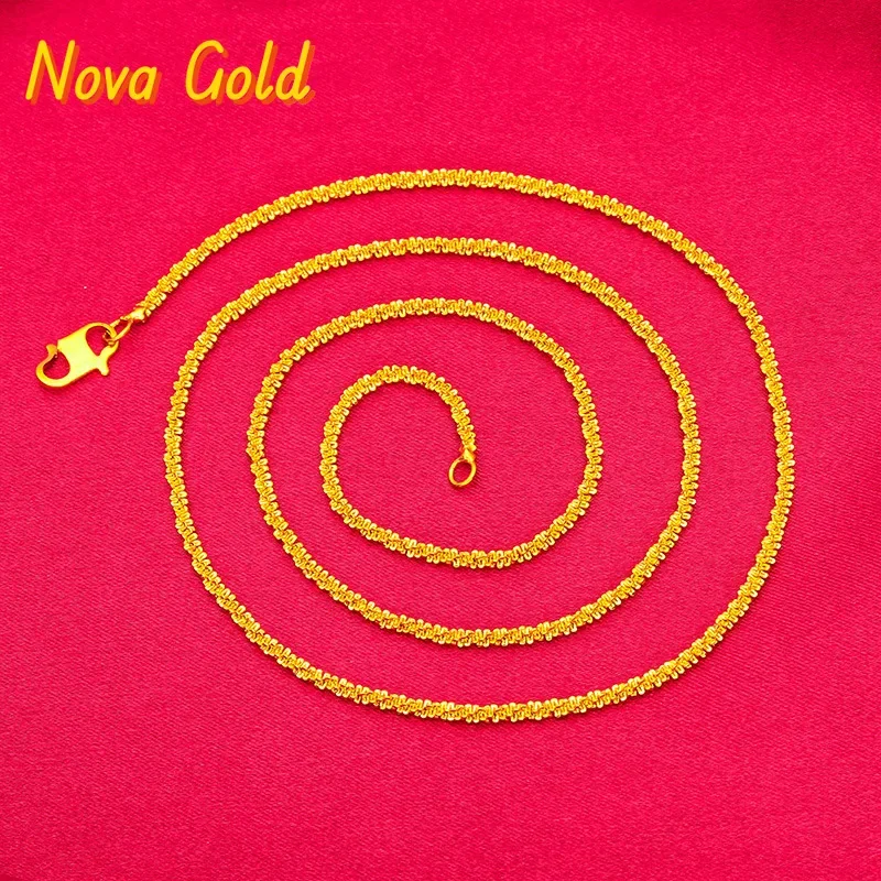 

Женское ожерелье NovaGlod из чистого золота 24K (AU999) с подвеской в виде гусеницы, S-образная застежка - Цельное золото, 3D-дизайн, практичное и красивое.