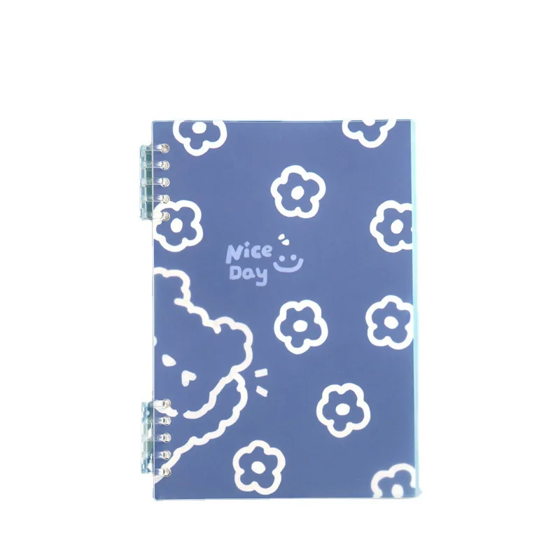 A5 Kawaii Flower Tulip Cover Loose Leaf Spiral Notebook 60 Sheets Dairy Writing Planner Memo Pad Notepad Aesthetic Stationery