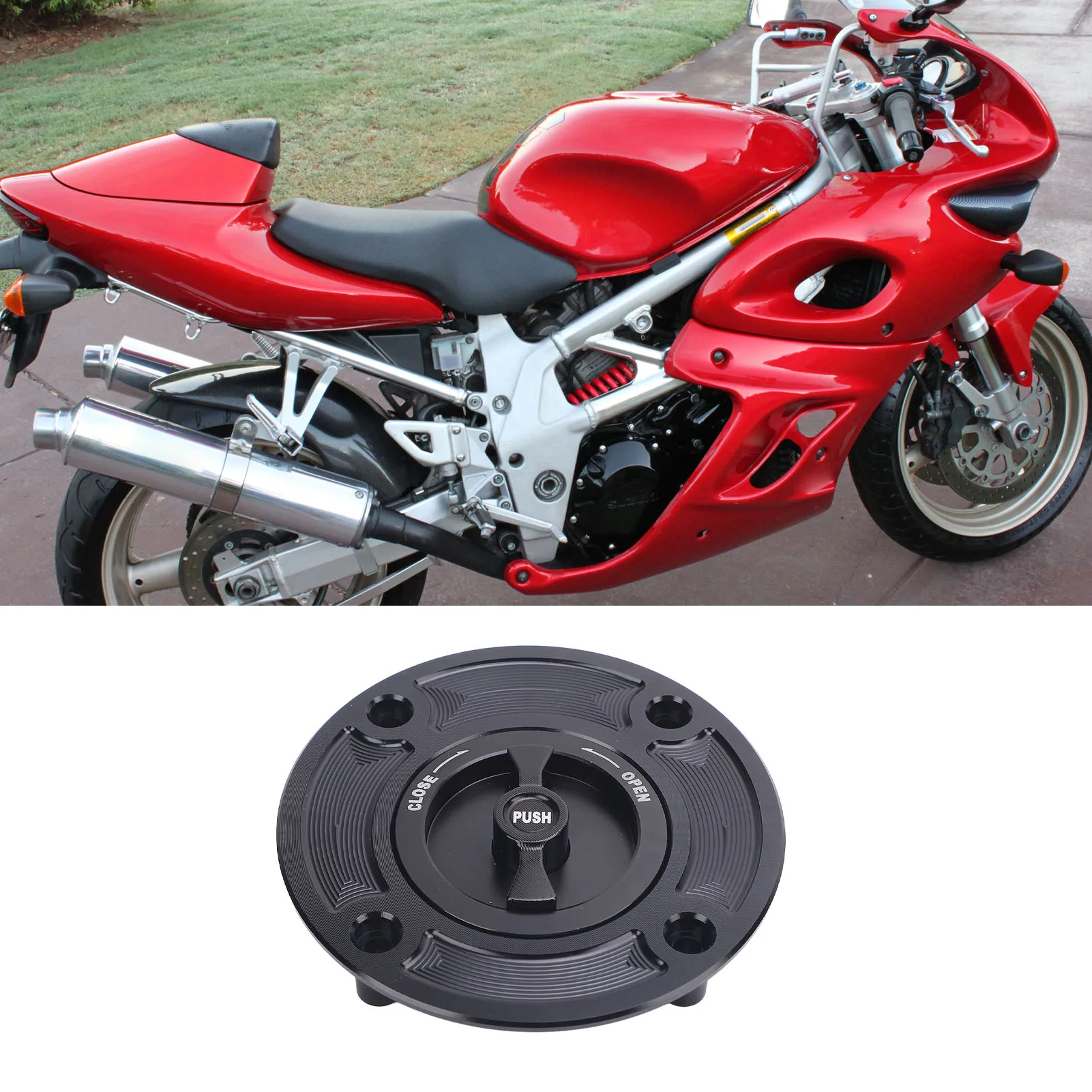 

Motorcycle Fuel Tank Cap CNC Alloy Motorbike Oil Gas Tank Cover Replacement for TL1000S TL1000R GS500 GS600F GSF1200 Bandit 1200
